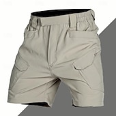 cheap Outdoor-Men's Tactical Cargo Cargo Shorts Shorts Summer Shorts Casual Shorts Elastic Waist Multiple Pockets Plain Waterproof Comfort Knee Length Casual Outdoor Beach Fashion Streetwear Black Khaki