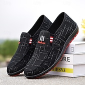 billiga Scarpe Casual Slip-On-Men's Black Slip-On Casual Sneakers Lightweight Breathable Walking Shoes Soft Comfort Low Top Footwear for Men, Daily Commutes, Weekend Travel, City Walking and Smart Casual Outfits