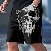 economico Retro Vintage &amp; Etica-Per uomo Teschio Cultura di strada Gotico Costumi da bagno Costumi da bagno Pantaloncini da bagno Pantaloncini da Surf Misura del girovita medio Stile gotico oscuro All'aperto Abbigliamento casual