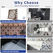 cheap Tile stickers-24PCS Peel and Stick Tile Stickers, Moroccan Pattern PVC Wall Decals, Self-Adhesive Removable Wallpaper for Renters, for Bedroom Bathroom Cabinet, Easy Installation