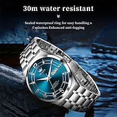 economico Orologi meccanici-Orologio automatico da uomo - lussuoso orologio da polso automatico da lavoro in acciaio inossidabile bicolore oro con datario, impermeabile, luminescente, regalo elegante per marito, papà e figlio