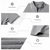 halpa Miesten Klassinen Polo-Miesten Polo Poolopaidat Kausaliteetti Katu Kauluskäänne Lyhythihainen Perus Moderni Geometrinen Tavallinen Kevyt Napit Kesä Kevät Loose Fit Musta Valkoinen Viini Laivaston sininen Tumman vihreä Khaki