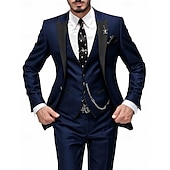  Abito da smoking da uomo bordeaux a 3 pezzi, vestibilità slim – completo per matrimonio, ballo di fine anno, cena di gala, blazer con revers a scialle e pantaloni, disponibile in nero, blu e verde.