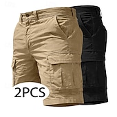 ieftine Clasic-Bărbați Pantaloni de marfă Pantaloni Scurți Cargo Pantaloni Scurți Pantaloni scurți casual Buzunar Simplu Simplu Peste Genunchi Casual În aer liber Haine de strada Modă Șic Stradă Negru + Verde