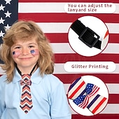 preiswerte 250. Jubiläum-Krawatte mit amerikanischer Flagge für Jungen und Mädchen, patriotisch, vorgebunden, für Kinder, zum 4. Juli, Unabhängigkeitstag, Schuluniform, Party, Parade, Kostümaccessoire, 250. Jahrestag der USA