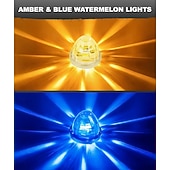 preiswerte Dekorative Lichter-Zweifarbige LED-Wassermelonenlichter mit klarer Linse, konstant &amp;Blitzlichter, Blinker zur Begrenzung des Fahrerhausdachs