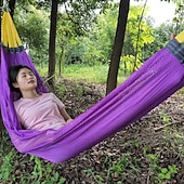 voordelige Patio-decoratie-Hangmat voor buiten met ijsnet en gebogen stang, anti-kantelontwerp voor veilige en comfortabele ontspanning, perfect voor kamperen, reizen, loungen in de achtertuin en buitenavonturen, duurzaam en