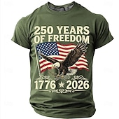  4. Juli 2026 250. Herren Lustig T Shirt Kurzarm T-Shirt 3D-Druck Rundhalsausschnitt Hemd Mode Designer Einfach Lässig Täglich Party Wasserblau Sommer Frühling Bekleidung S M L XL XXL XXXL