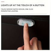 abordables Gadgets pour intérieur de voiture-Lot de 4 lampes d'ambiance LED sans fil pour l'intérieur de voiture, rechargeables par USB, à capteur tactile et aimantées, pour plancher, portières et coffre, étanches et compactes, disponibles en