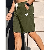 economico Pantaloncini casual-Per uomo Shorts Shorts da Spiaggia Pantaloncini casual Pantaloncini di velluto a coste Tasca Elastico in vita Semplice Comodità Traspirante Lunghezza al ginocchio All'aperto Spiaggia Vacanza Vacanza