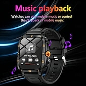 voordelige Smartwatches-Rugged Smart Watch, Military Tactical Fitness Tracker with Heart Rate Monitor &amp; SpO2, Waterproof Sport Smartwatch for Men Women, Compatible with iPhone Android, Ideal Birthday Gift
