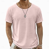 ieftine Tricouri din bumbac și in-Bărbați Tee Top Tricou din in Manșon scurt În V Vară Culoare solidă Simplu Modă Designer De Bază De Bază Moale Casual Vacanță Stradă Albastru Deschis Alb Negru Top tricou pentru bărbați