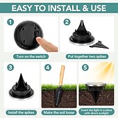 cheap Pathway Lights &amp; Lanterns-16 Pcs Outdoor Solar Garden Lights, IP44 Waterproof Pathway Lights with 8 LED Beads, Decorative Ground Stake Lights for Yard, Lawn, Flower Bed, Farm, Patio, Driveway, Landscape, Outdoor Decor