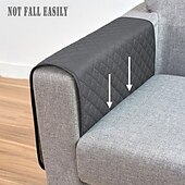 abordables Housse de canapé-Ensemble de 1 housse d'accoudoir imperméable gris foncé pour canapé, avec 2 grandes poches latérales pour télécommande TV, antidérapante, résistante et lavable, idéale pour le salon.