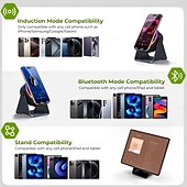 levne Školka noční světla-Bezdrátový indukční reproduktor se stojánkem na telefon, přenosný stereo zesilovač otočný o 360 stupňů, RGB světlo, bezdrátové připojení 5.3, ideální pro muže, ženy, teenagery, kuchyň a koupelnu