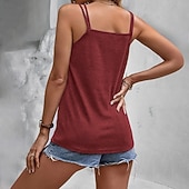 economico Serbatoio Semplice-Per donna Canotta Maglietta senza maniche Maglietta Tinta unica Moda Elegante Classico Senza Maniche Scollo a V Top Regolari Quotidiano Uscire Weekend Nero Bianco Vino Azzurro cielo Grigio Estate