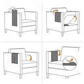 abordables Housse de canapé-Ensemble de 1 housse d'accoudoir imperméable gris foncé pour canapé, avec 2 grandes poches latérales pour télécommande TV, antidérapante, résistante et lavable, idéale pour le salon.