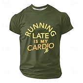 abordables Camisetas de deporte y gimnasio-Camiseta con estampado de humor sarcástico y divertido para hombres que llegan tarde, ideal para mi entrenamiento cardiovascular. Camiseta de manga corta con cuello redondo y estampado gráfico. Ideal