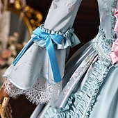 baratos Vestidos-Rococó Barroco Vestido de Baile Longo Vestidos Vestido de Baile Princesa Casamento Jacquard De Baile Decote Redondo Fantasia Mulheres Real Dia Das Bruxas Carnaval Baile de Máscaras Baile de Formatura