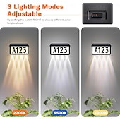baratos Luzes e lanternas de caminho-Placas de endereço solares, número da casa para exterior à prova d'água, placas de endereço iluminadas com LED de 3 cores com estaca, números de endereço iluminados por energia solar para montagem na