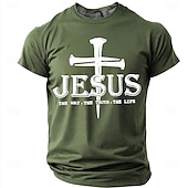  Hombre Jesús Camiseta Manga Corta Camiseta Impresión 3D Cuello Barco Camisa Moda Design Sencillo Casual Diario Fiesta Rojo Verano Primavera Ropa S M L XL XXL XXXL