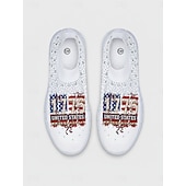  Women's USA Knit Slip-On Sneakers - Lightweight Breathable Walking Shoes, Patriotic Casual Style for Parades, Independence Day, Travel & Daily Wear