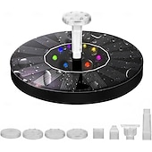 abordables Éclairage subaquatique-Pompe solaire pour fontaine, abreuvoir à oiseaux, jardin, bassin &amp;Décoration extérieure, lumières LED colorées, panneau en verre amélioré, petite fontaine à eau pour aquarium &amp; piscine