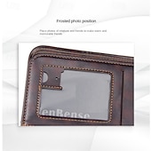 cheap Card Holders &amp; Cases-2 Pack Men's Wallet Vintage Retro Bifold PU Leather Purse, Distressed Riveted Short Wallet with Snap Button Closure, Card Holder for Men Boyfriend Father Gift, Brown/Charcoal