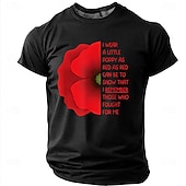  Memorial Day Remembrance Day I Wear A Little Poppy As Red As Red Can Be Men's Patriotic Remember Those Who Fought For Me Graphic T Shirt Short Sleeve Tee Designer Clothing Apparel S M L XL XXL XXXL