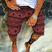 economico Retro Vintage &amp; Etica-Per uomo Azteco Motivo Geometrico Tribale Pantaloncini da tuta Shorts da Spiaggia Pantaloncini in spugna Misura del girovita medio Retrò Vintage Quotidiano Abbigliamento casual alla moda Ferie