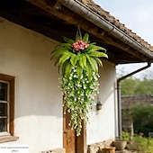 olcso Művirág-4 db 104 cm-es perzsa füves függőnövény, kültéri használatra alkalmas, modern dekoráció esküvőre, kerti és udvari dekorációhoz, karbantartásmentes, tökéletes tavaszra, Valentin-napra, anyák napjára