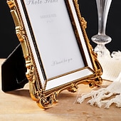 cheap Sculptures-1PC, Featuring Rococo Baroque Three-dimensional Relief Carving Technique. This Decorative Photo Frame for Home And Wedding Wse Is Suitable for Both Tabletop Display And wall Hanging