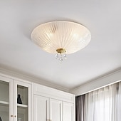 cheap Ring &amp; Round Design-Modern Minimalist Round Dome Glass Crystal Full Copper Chandeliers 2/3/4 Light E14 Flush Mount Ceiling Light For Bedroom 110-240V