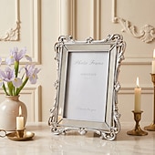 cheap Sculptures-1PC, Featuring Rococo Baroque Three-dimensional Relief Carving Technique. This Decorative Photo Frame for Home And Wedding Wse Is Suitable for Both Tabletop Display And wall Hanging