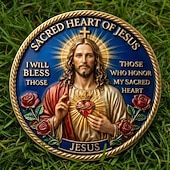  Pamětní mince Nejsvětějšího srdce Ježíšova na počest oddanosti a víry, inspirativní křesťanská sběratelská medaile, náboženský dárek k modlitbě a zbožnému zamyšlení