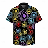  Ρετρό / Βίντατζ Χίπισσα Δεκαετία '70 Πουκάμισο Κοντά μανίκια Χίπισσα Γεωμετρικό Ρετρό Φανταχτερή Φόρεμα Ανδρικά μουσικό φεστιβάλ Πάρτι Καθημερινά Ρούχα Ενηλίκων Πουκάμισο Ανοιξη καλοκαίρι