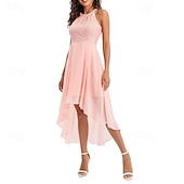 cheap Chiffon Dresses-Women's Midi Dress Chiffon Dress Casual Dress Elegant Fashion Modern Outdoor Vacation Party Regular Fit Plain Sleeveless Halter Neck Blue Pink Purple Summer Spring