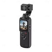 abordables Cámara de Acción-Cámara de bolsillo con estabilizador 4K Ultra HD y seguimiento automático de 330°. &amp;Seguimiento facial, cámara de acción portátil con pantalla táctil de 1,72", cámara inalámbrica wifi para vlogs de
