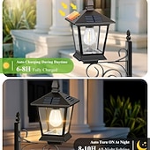 olcso Pathway Lights &amp; Lanterns-kültéri 2 az 1-ben napelemes virágcserép padlóra &amp;fali lámpa, vízálló dekoratív LED lámpa kertbe, teraszra, verandára – tájvilágítás udvarra és belső udvarra
