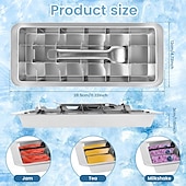 economico Accessori ghiaccio-Vassoio per cubetti di ghiaccio in acciaio inox a 18 scomparti con maniglia per un facile rilascio, vassoio per il ghiaccio rimovibile per la preparazione di cubetti di ghiaccio e alimenti surgelati,