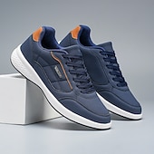baratos Tênis Casuais-Tênis masculino casual de amarrar, marrom, confortável para corrida e caminhada, ideal para trabalho, viagens e uso diário.