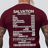  Maglietta con grafica della Bibbia di Salvezza Gesù L'ha Pagato Tutto Ricevuta Fattura Romani 6 23 Versetto Biblico Cristiano Religioso Fede T Shirt Grafica Collo Rotondo Vestibilità Regolare Casual