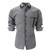 voordelige Overhemden met knopen voor heren-Voor heren Overhemd Button-down overhemd Lapwerk Casual Dagelijks Zwart Wit Rood Marineblauw Lange mouw Strijkijzer Zomer Lente Kleding Zak