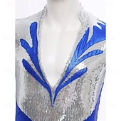 cheap Tops &amp; Sets-Men's Latin Ballroom Shirt Bodysuit - Sequin &amp; Metallic Spliced Leotard for Salsa, Samba &amp; Performance