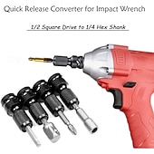 tanie Narzędzia ręczne-Adapter z napędem kwadratowym 1/2 cala na gniazdo sześciokątne 1/4 cala, adapter do uchwytu wiertarskiego do klucza udarowego pneumatycznego i elektrycznego, wiertarki udarowej, klucza grzechotkowego