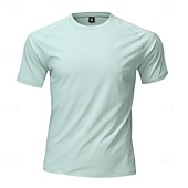 billige Casual T-skjorter for menn-Herre T skjorte Kortermet skjorte T-skjorte Kortermet Crew-hals Sommer Vår Helfarge Gatemote Stilfull Fritid Fort Tørring Tynn Daglig utendørs Feriereise Lysegrå Topp T-skjorte for menn
