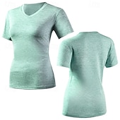 cheap Running Tee &amp; Tank Tops-Women's Solid Colored Running T-Shirt Running Top Running Shirt Summer Spring Short Sleeve Quick Dry Lightweight Elastic Breathable Tennis Golf Black Pink Purple Sportswear Activewear