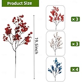 cheap Artificial Flower-10PCS July 4th Artificial Flowers Patriotic Flowers Independence Day Home Decor Floral Arrangements for Dining Table, Independence Day Holiday Decorations