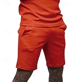 voordelige Sweat short-Voor heren Sweat short Korte broek Zomer korte broeken Casual korte broek Zak Elastische taille Effen kleur Comfort Ademend Knielengte Casual Buiten Vakantie Vakantie Modieus Zwart Wit Micro-elastisch