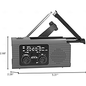 cheap Flashlights-Emergency Radio 4000mAh Solar Hand Crank AM/FM/NOAA Portable Weather Radio with Phone Charger, LED Flashlight, Reading Lamp, SOS Alarm, Headphone Jack for Indoor Outdoor Emergency, USB Charged